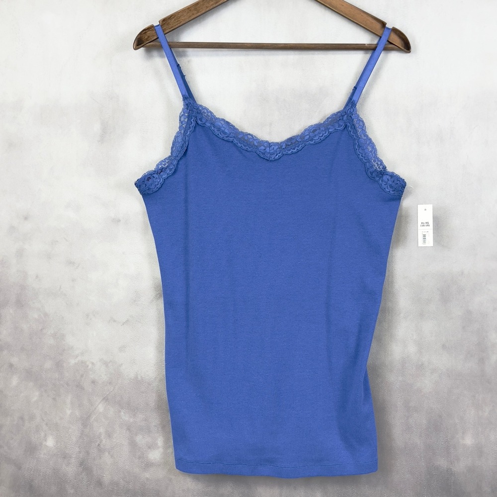 Y2K Womens Tank Top Lace Trim Camisole Coquette Balletcore Kawaii Faded‎ Glory